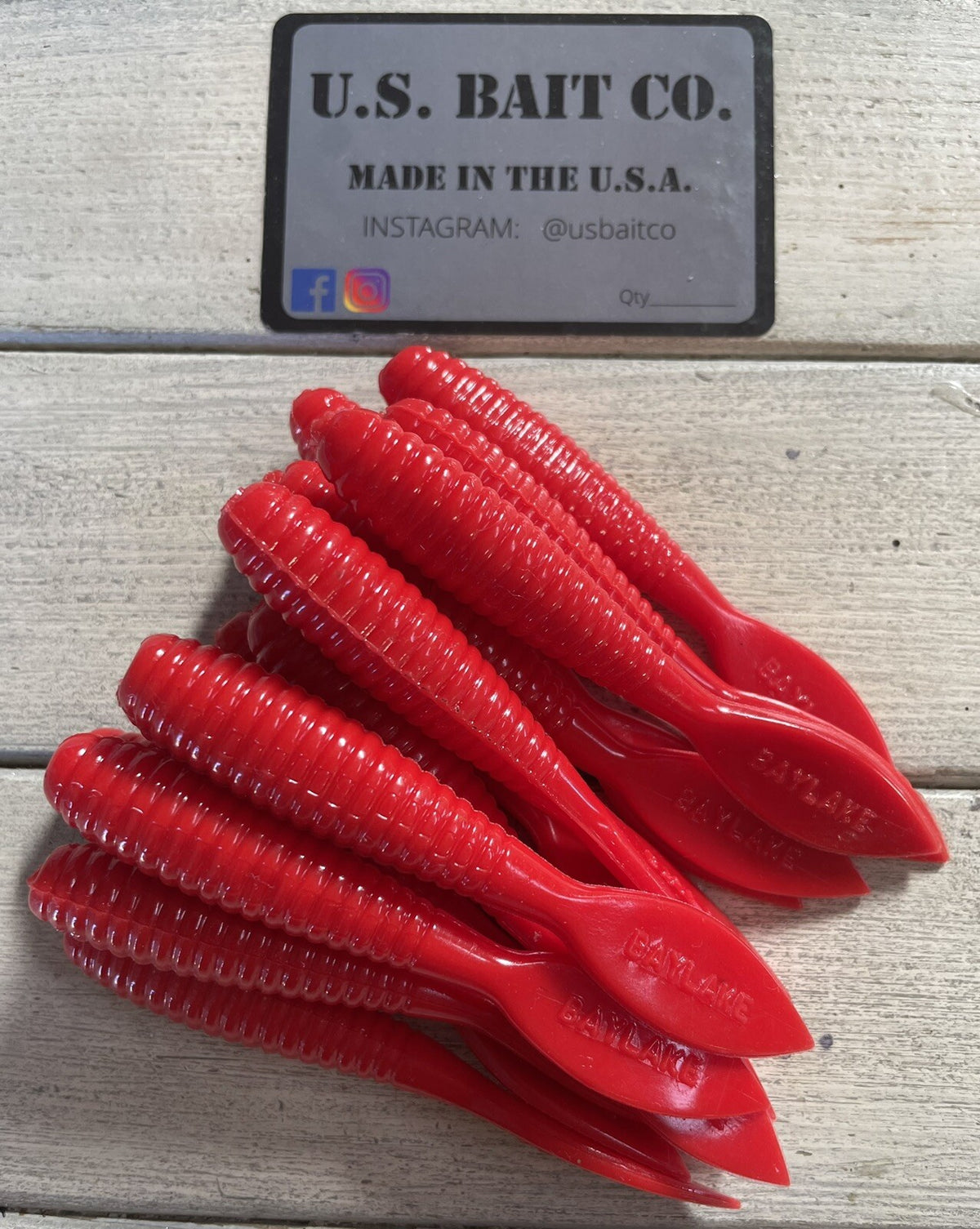4-Inch Saltwater Fishing Lures - Red Crab Stingray Grubs Lot of 15