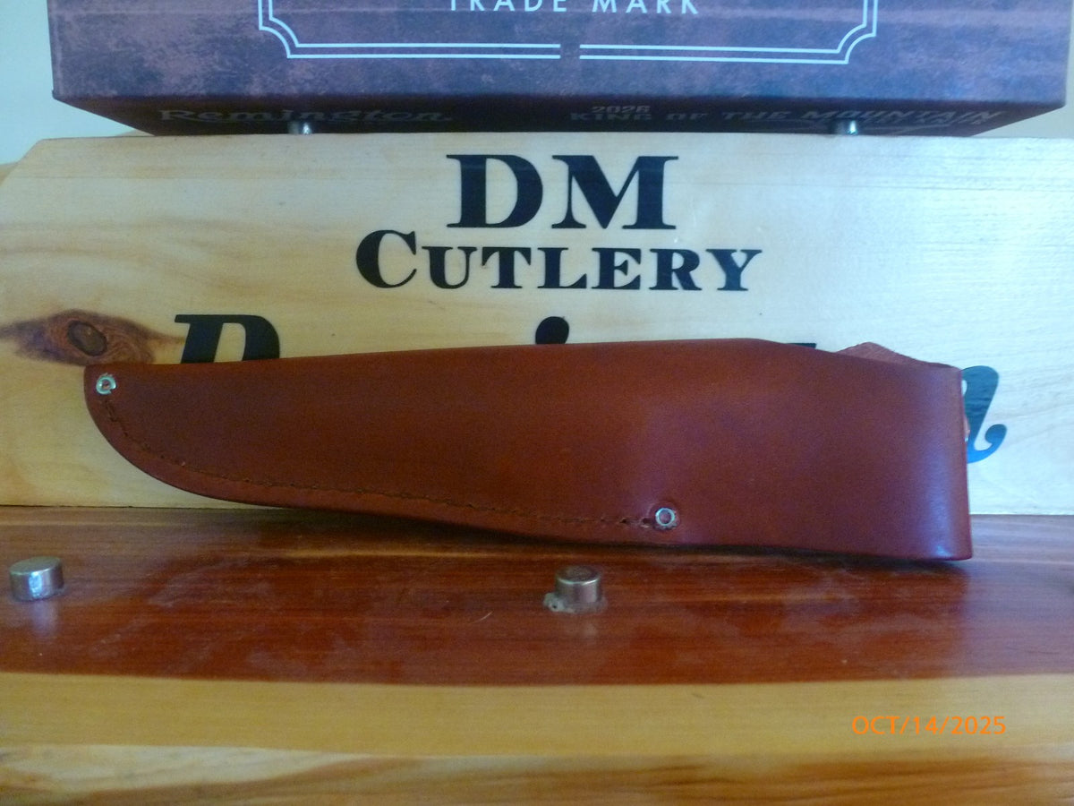 Remington Bullet Knife with Stag Bone Handle and Leather Sheath - Fixed Blade Collectible