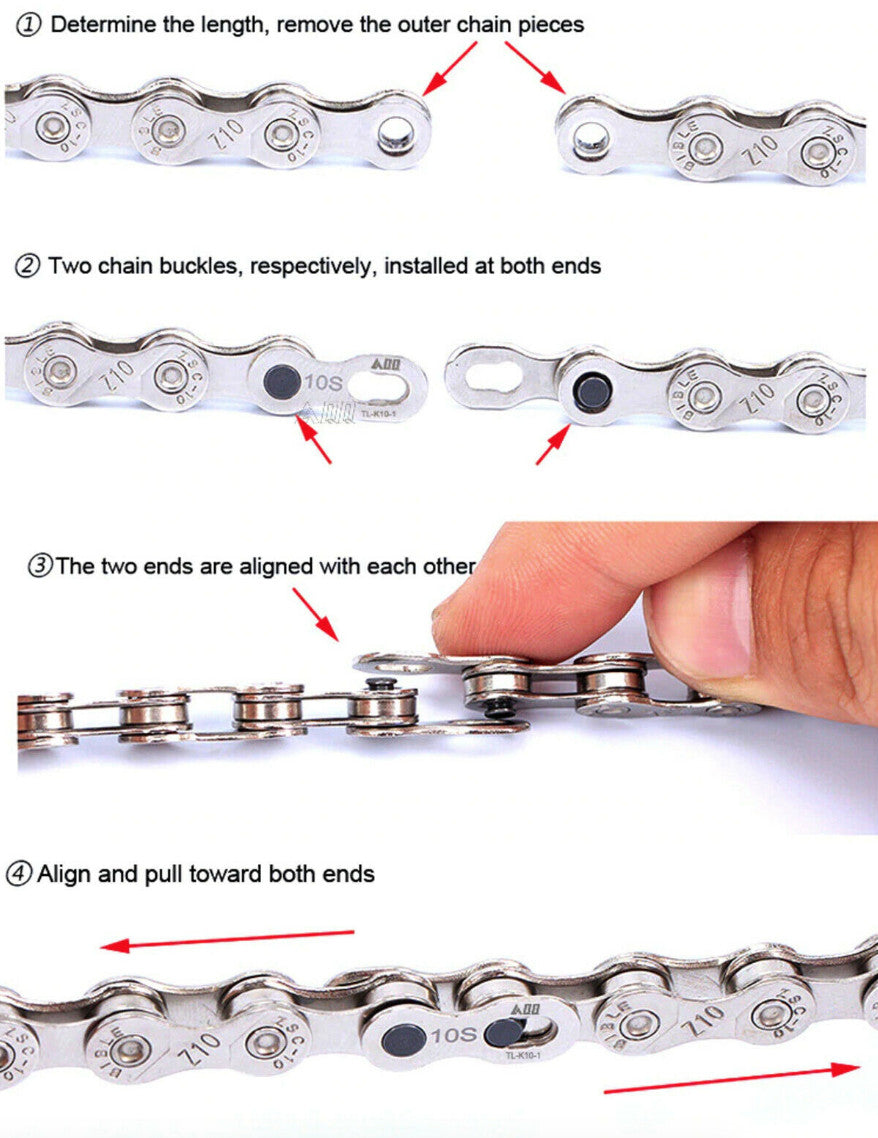 Bike Chain Master Links - Universal Quick & Missing Links for 6-8 Speed Chains - Stainless Steel 3/5/10 Pack