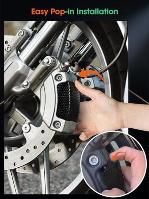 Motorcycle Front Brake Caliper Covers - Black Stainless Steel Protective Guards