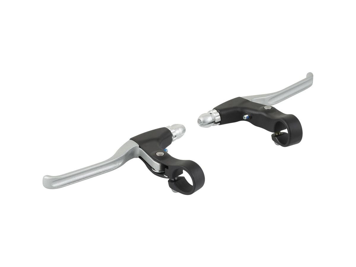 V-Brake Levers Left and Right Set for Bicycle - Silver/Black