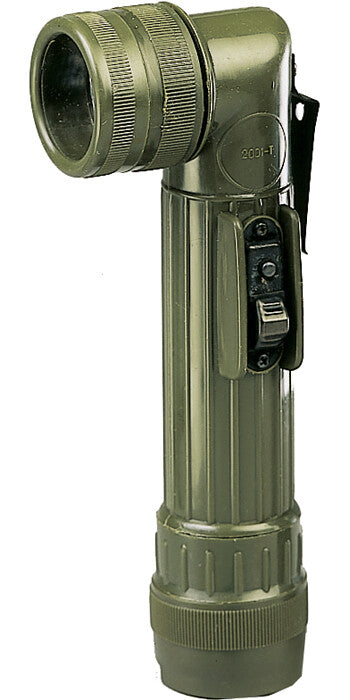 Tactical Angle Head Flashlight with 4 Color Lenses and High Impact Plastic Body