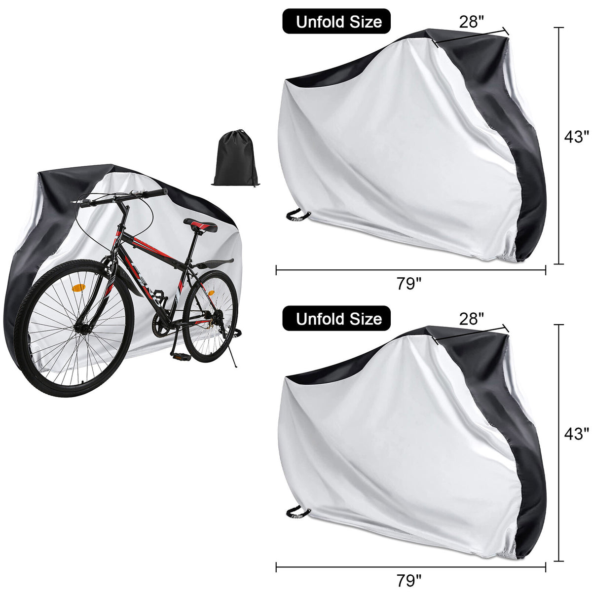 Outdoor Waterproof Bicycle Cover with Buckle - Dustproof & Sunproof for All Weather