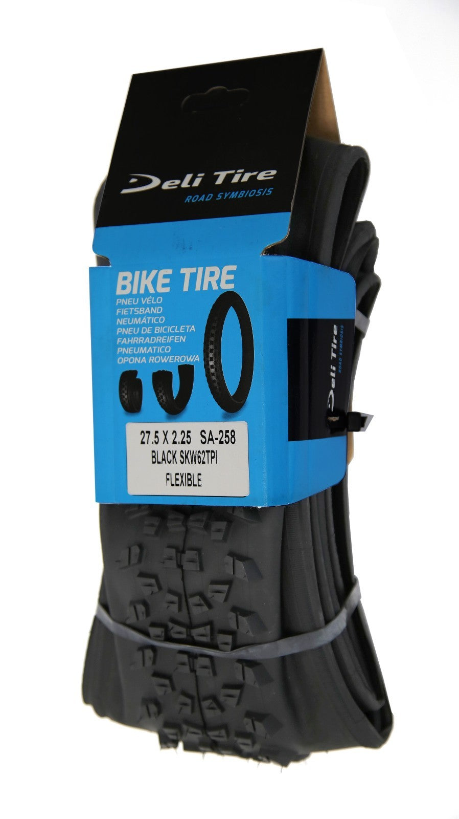27.5 Inch Folding Mountain Bike Tire - Skinwall, 62 TPI, 2.25 Width