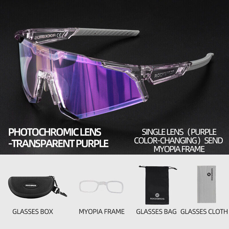 Cycling Goggle with Photochromic & Polarized Lenses for Road & Mountain Biking