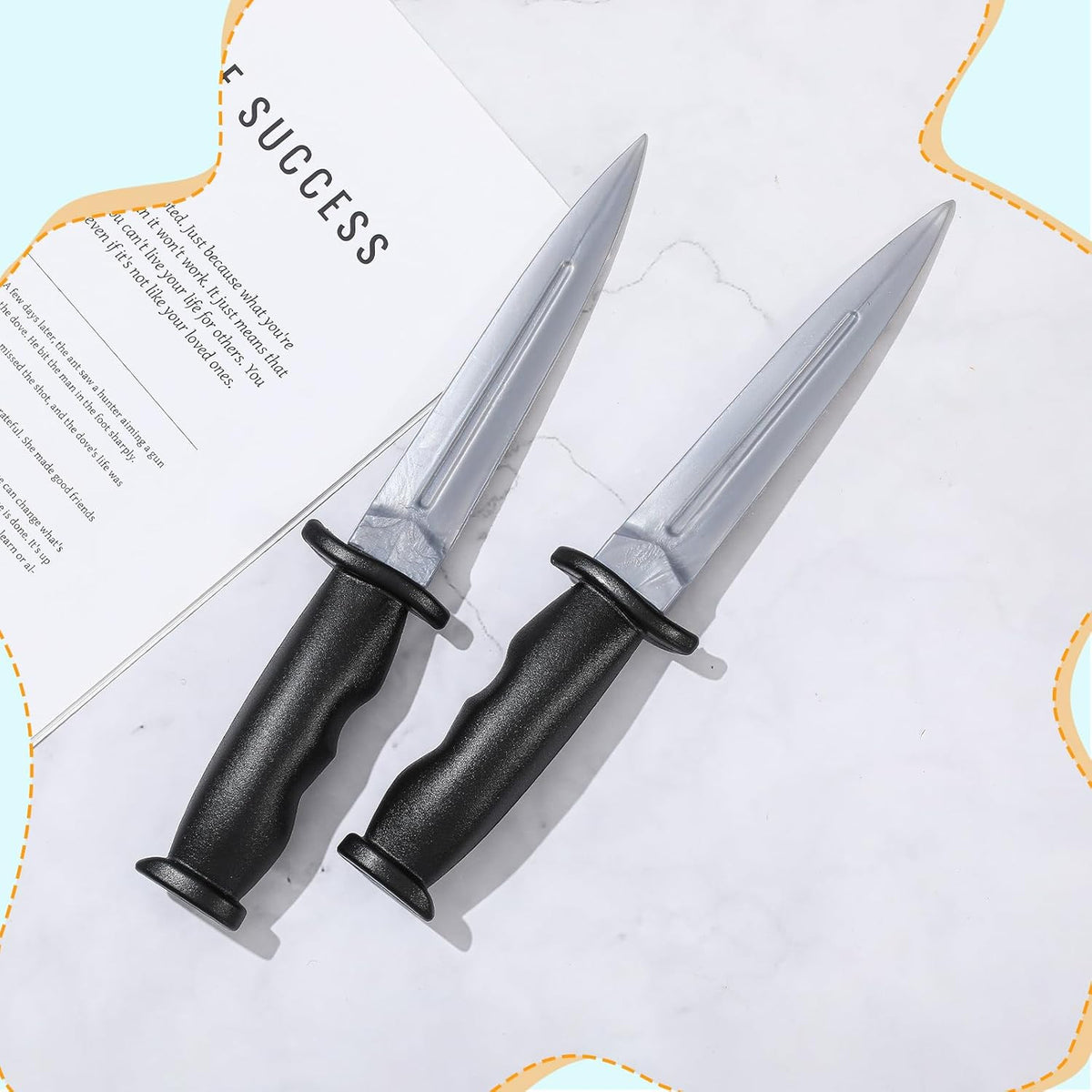 Plastic Training Knife Set - 9.8 Inch Fake Dagger for Martial Arts Practice