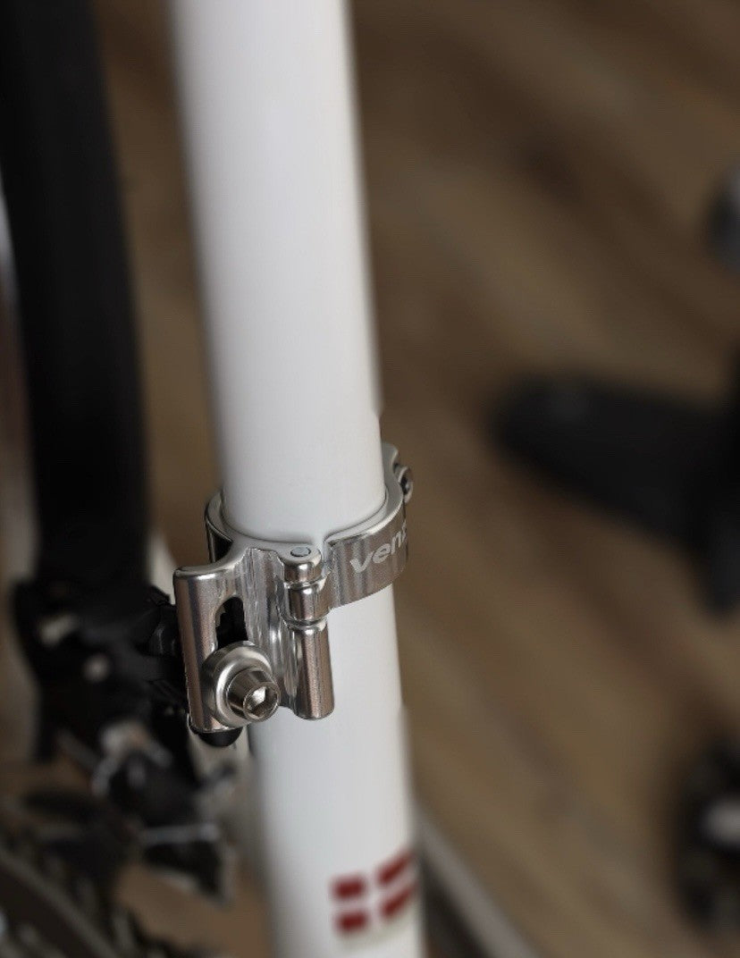 Bike Braze On Front Derailleur Adapter Clamp 28.6mm Silver Adjustable