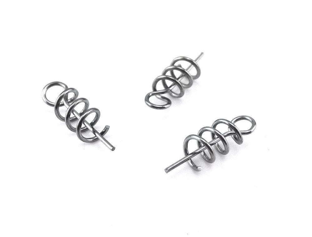 Spring Twist Lock Fishing Hooks with Centering Pins - 100 Pieces