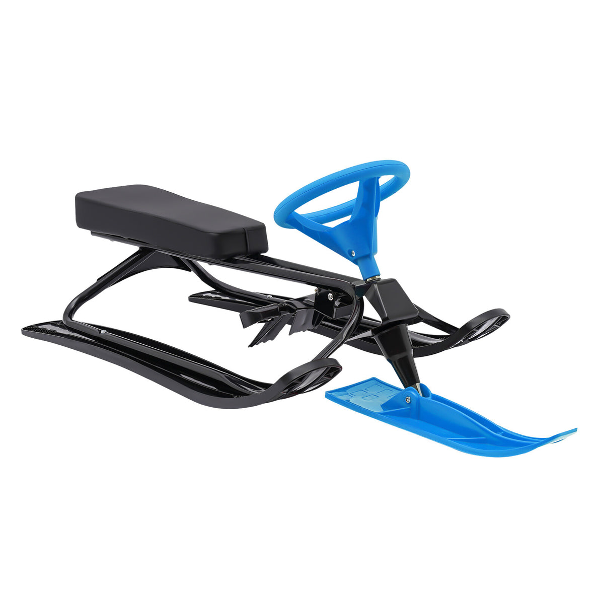 Kids & Adult Snow Racer Sled with Flexible Steering Wheel - Blue