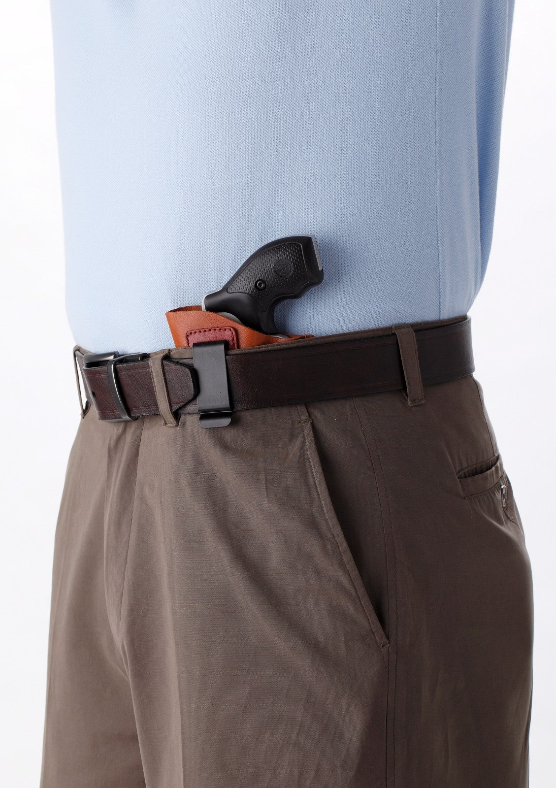 Leather Inside Waist Holster for SIG P230 P232 Bersa Thunder 380 Walther PPK - Ambidextrous Brown