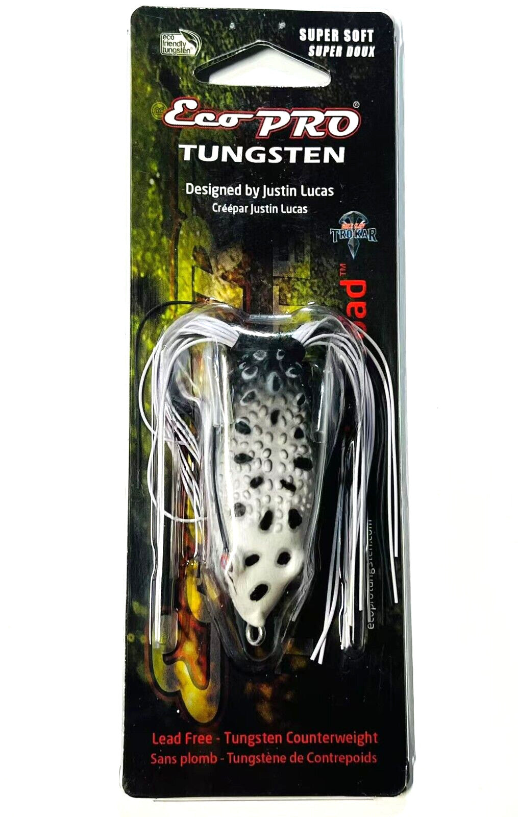 Bass Fishing Frog Lure - Eco Toad Hollow Body Soft Rubber Bait with Hooks