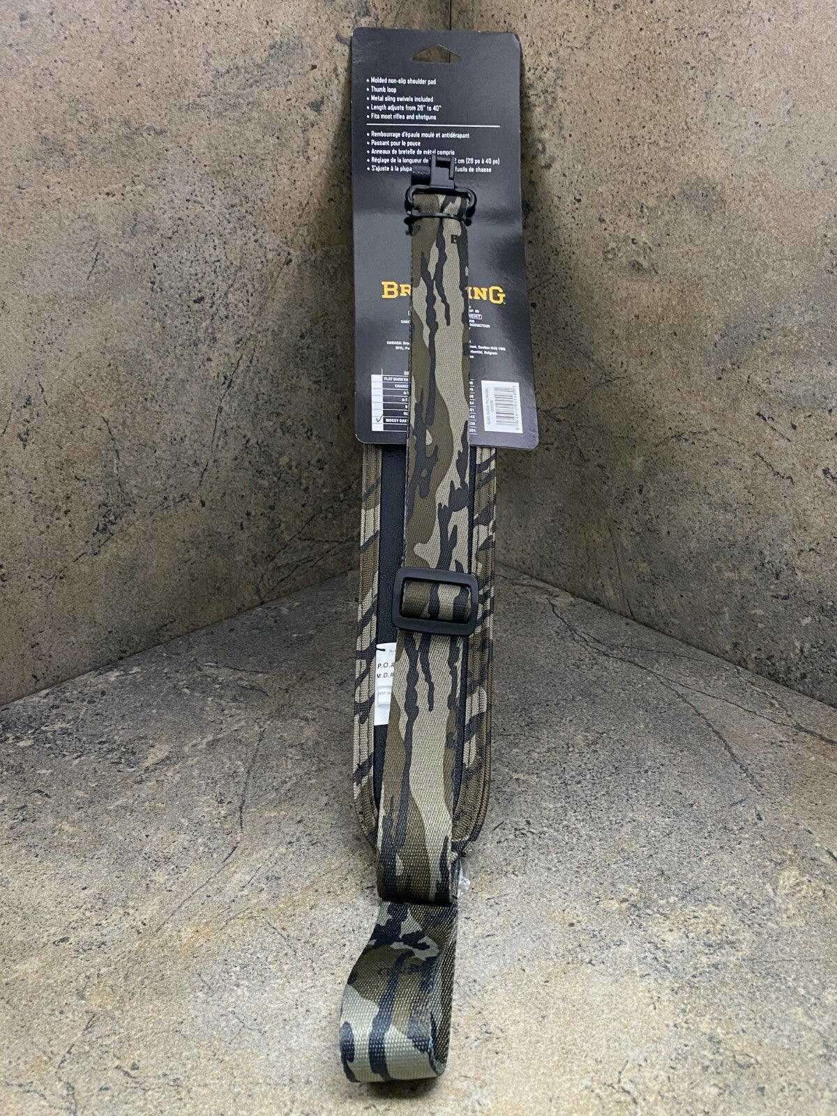 Browning Range Pro Sling with Metal Swivels - Mossy Oak Bottomland, Adjustable Rifle & Shotgun Sling