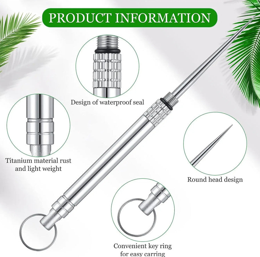 Portable Titanium Toothpick Keychain Reusable Eco-Friendly Holder