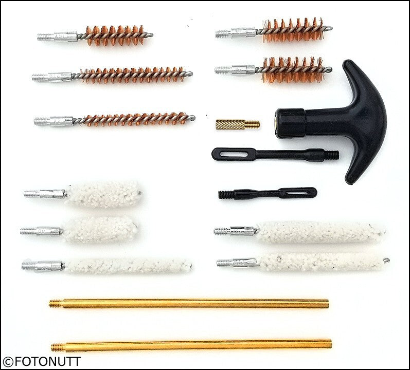 Pistol Cleaning Kit with Carrying Case for 22, 357, 38, 40 Caliber Handguns