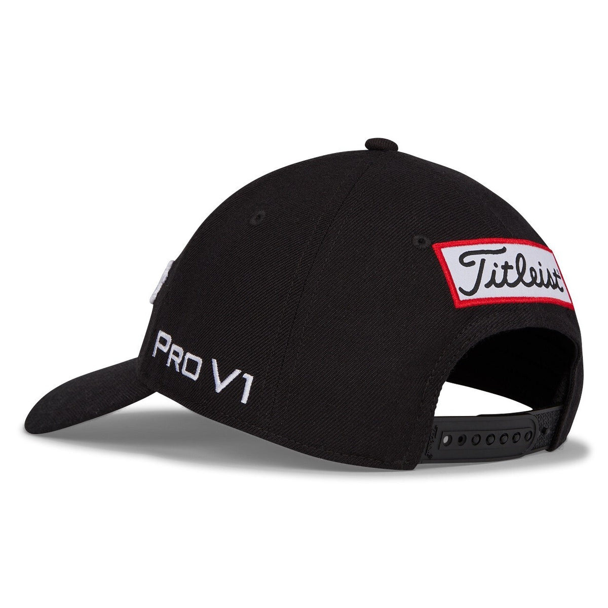 Men's Tour Classic Snapback Golf Cap - Adjustable Black & White Hat