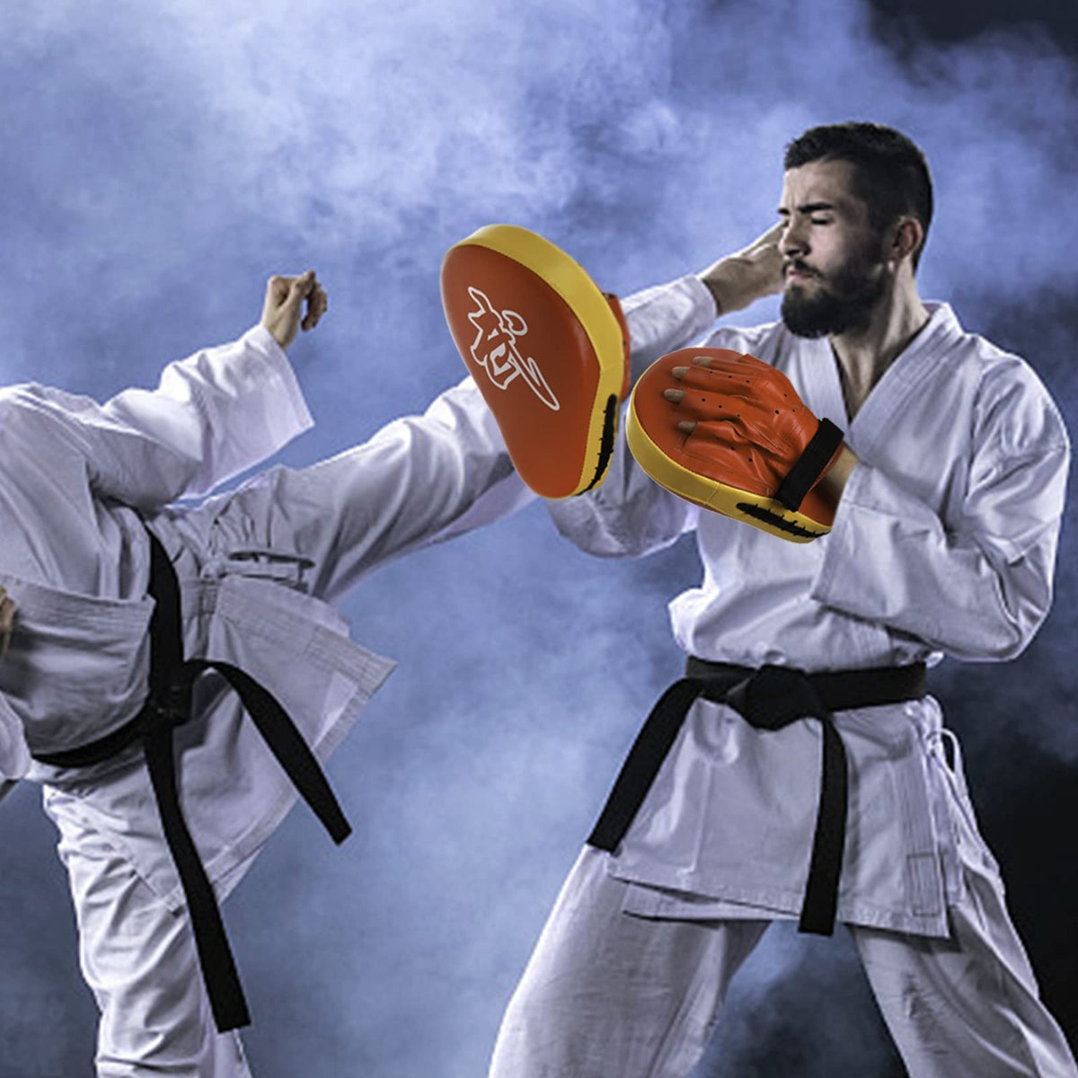 2-in-1 Boxing Punching Mitts and Kick Pads Set for Martial Arts Training