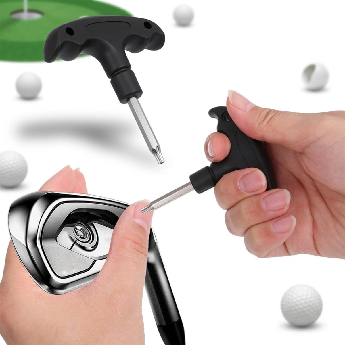 Adjustable Stainless Steel Golf Wrench Tool with Plastic Handle - Club & Driver Adjustment