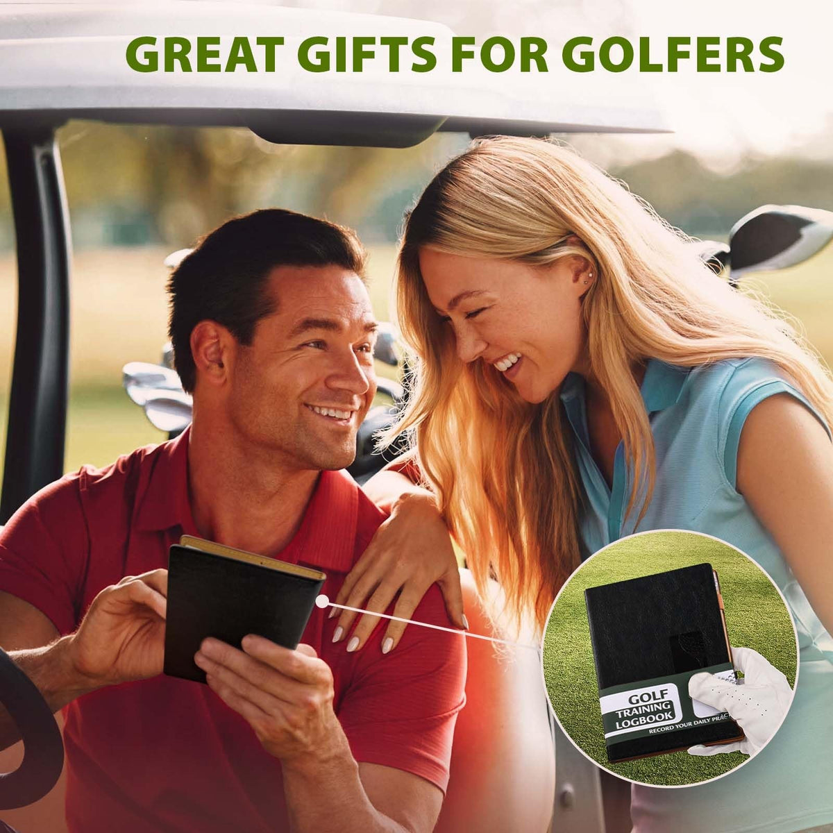 Golf Scorecard Book Set with Ball Bag - Compact & Durable Golf Accessories for Dad