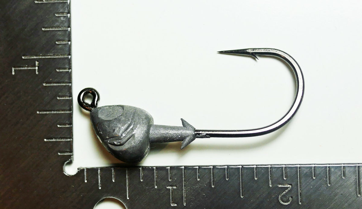 Fish Head Jighead 1/2 oz Mustad 4/0 Wide Gap Heavy Duty Hook - 5/10/25 Pack