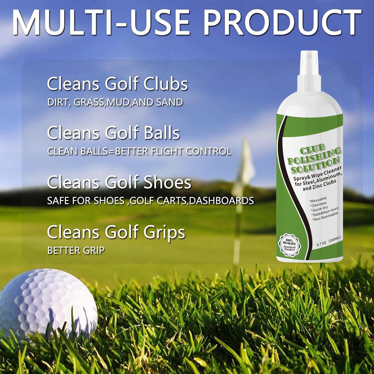 Golf Club Polishing Agent for Iron and Driver Shine - 200ml