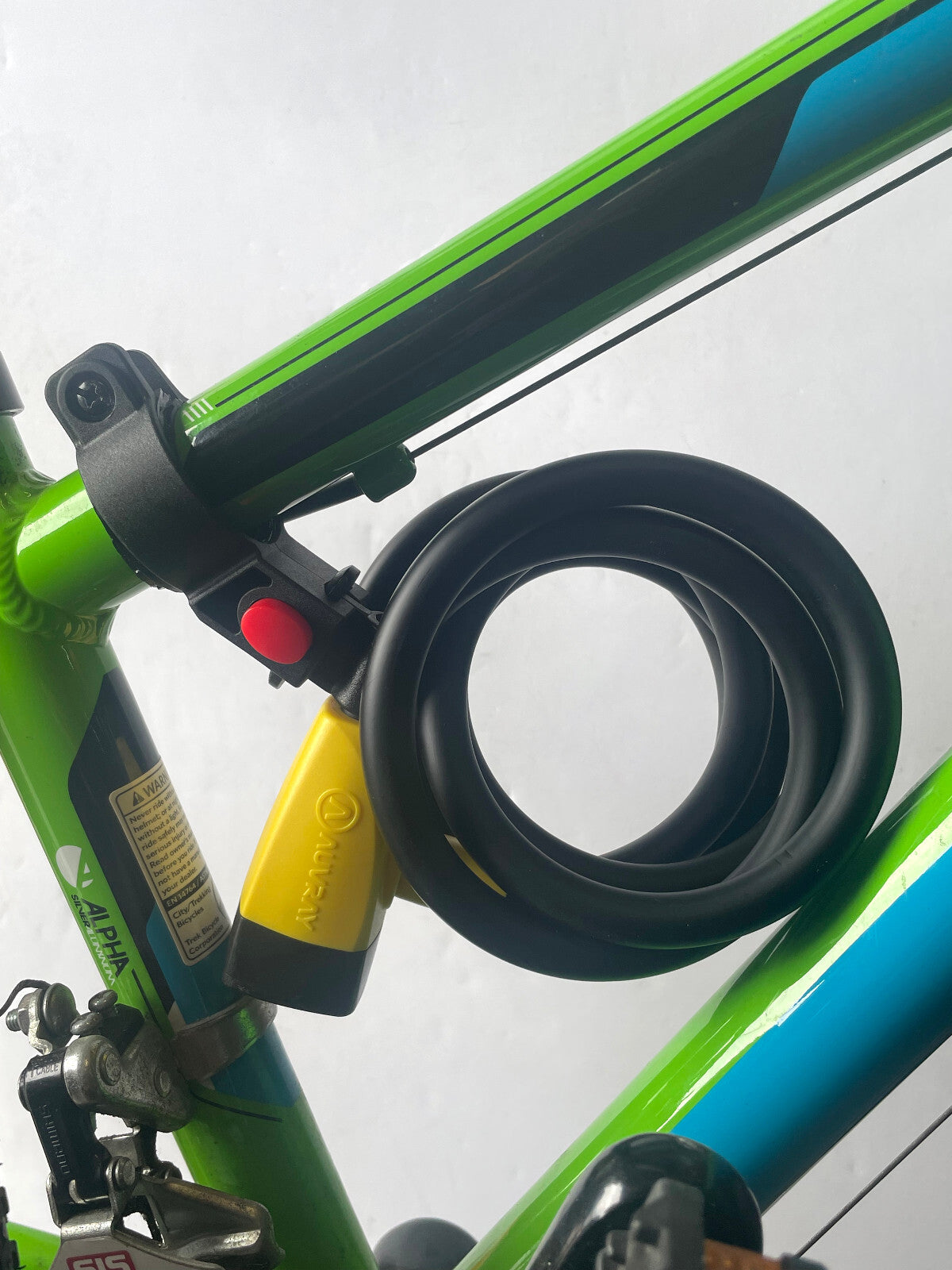 Heavy Duty Coiled Bicycle & Motorcycle Cable Lock with Bracket - 180cm