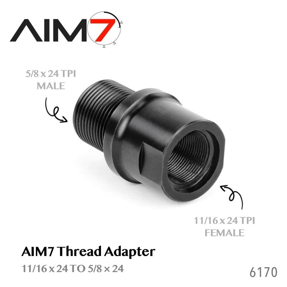 Precision Thread Adapter 11/16x24 to 5/8x24 for Firearm Muzzle Devices