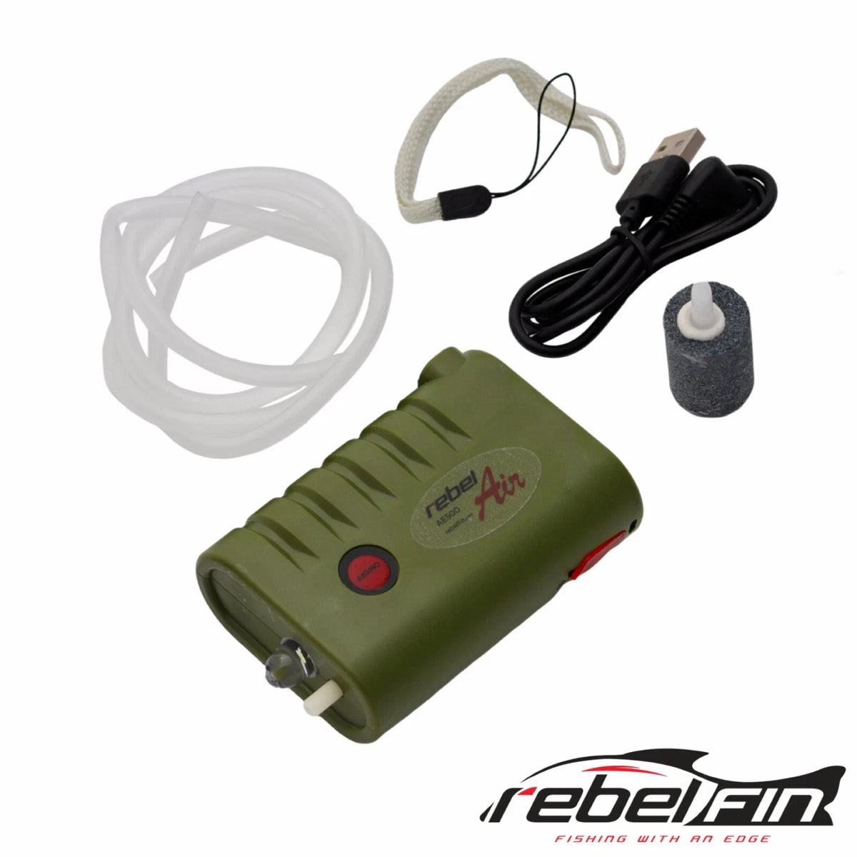 USB Rechargeable Bait Bucket Aerator with Flashlight for Fishing