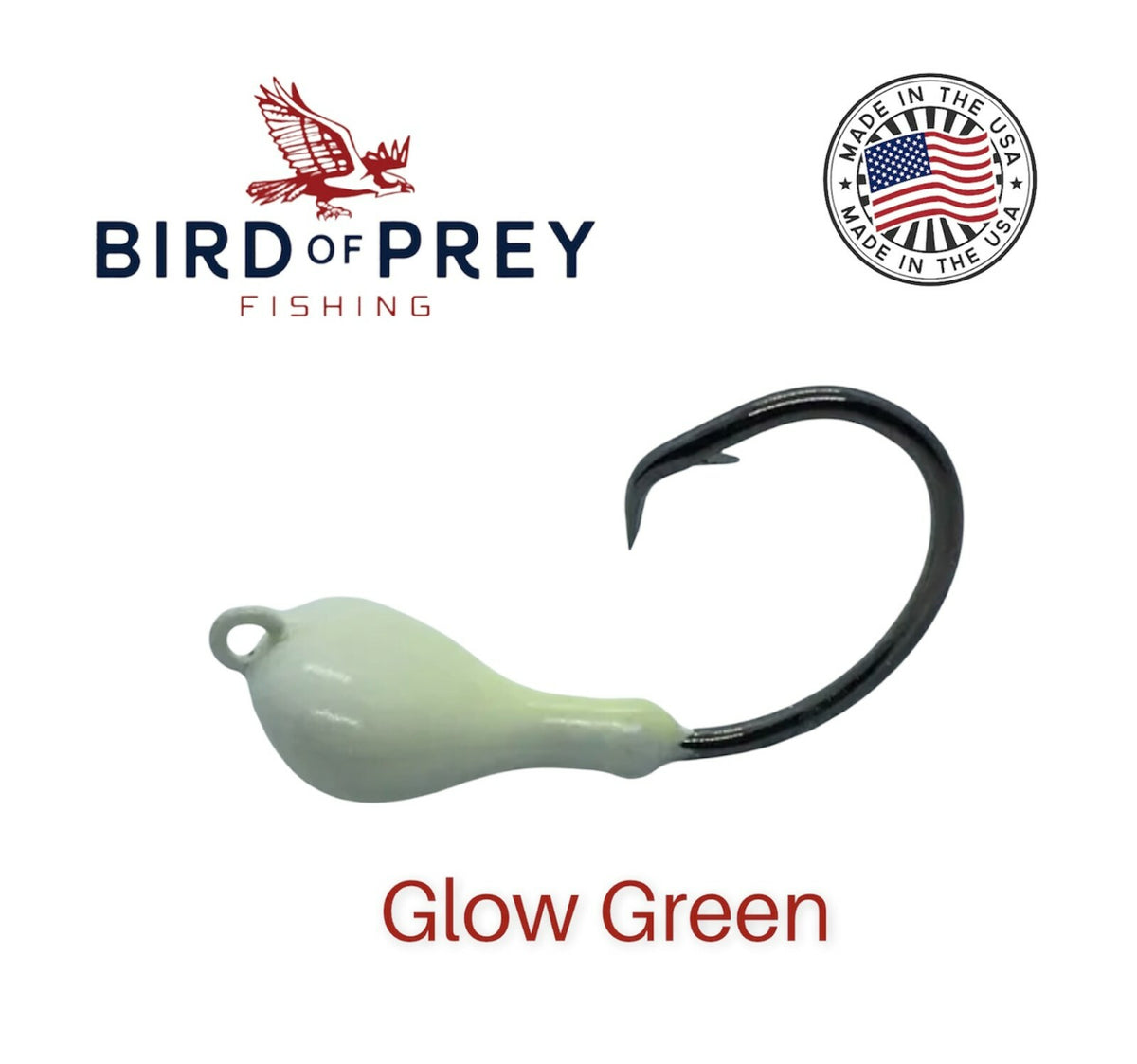 Glow Green Circle Jig Hooks 3/4oz Pack for Fishing Tackle