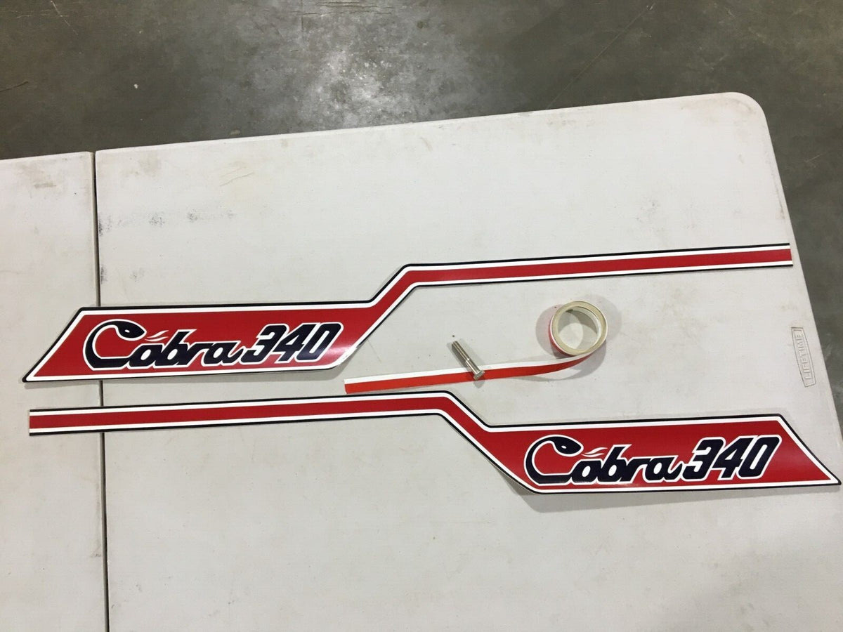 NOS Polaris Cobra 340 Snowmobile Tunnel & Bumper Decals Pair - Vintage 78