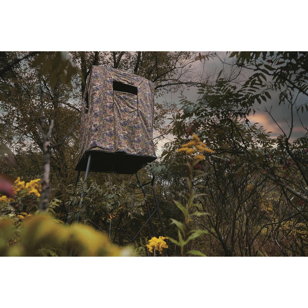 2-Man Tower Hunting Blind for Deer & Large Game - Weather-Resistant Camouflage