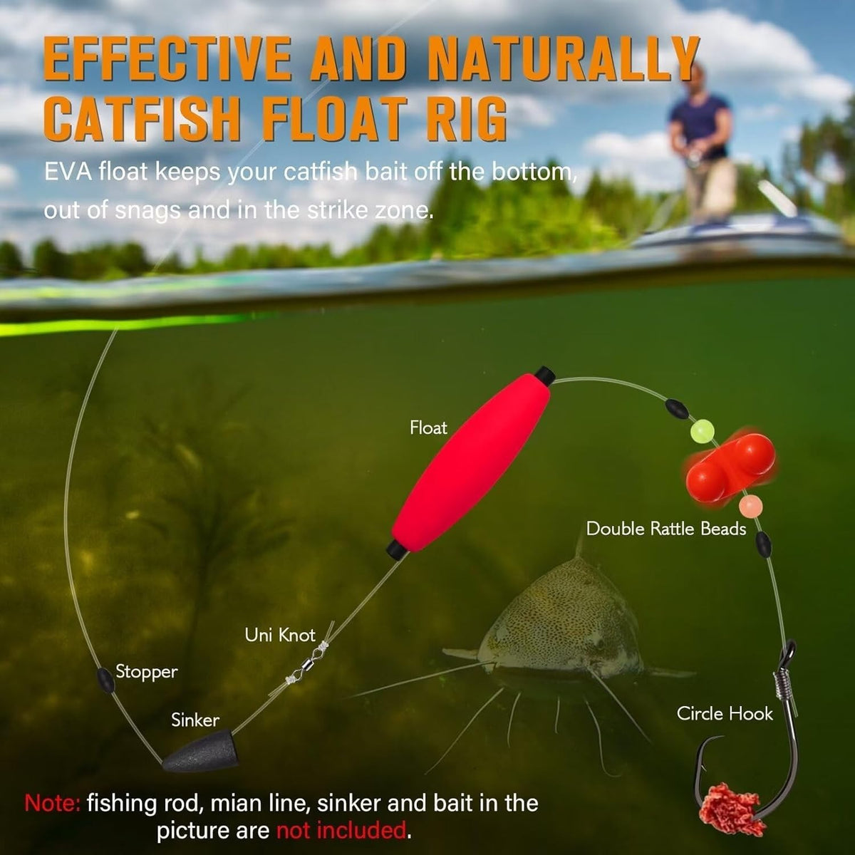 Catfishing Tackle Kit with Floats Hooks Bells Swivels Rig Accessories 99/122PCS