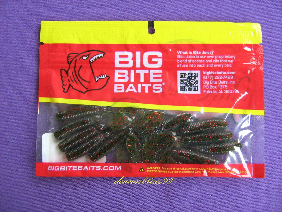 2 Packs 4-Inch Finesse Grub Baits Watermelon Red Flake for Freshwater & Saltwater Fishing