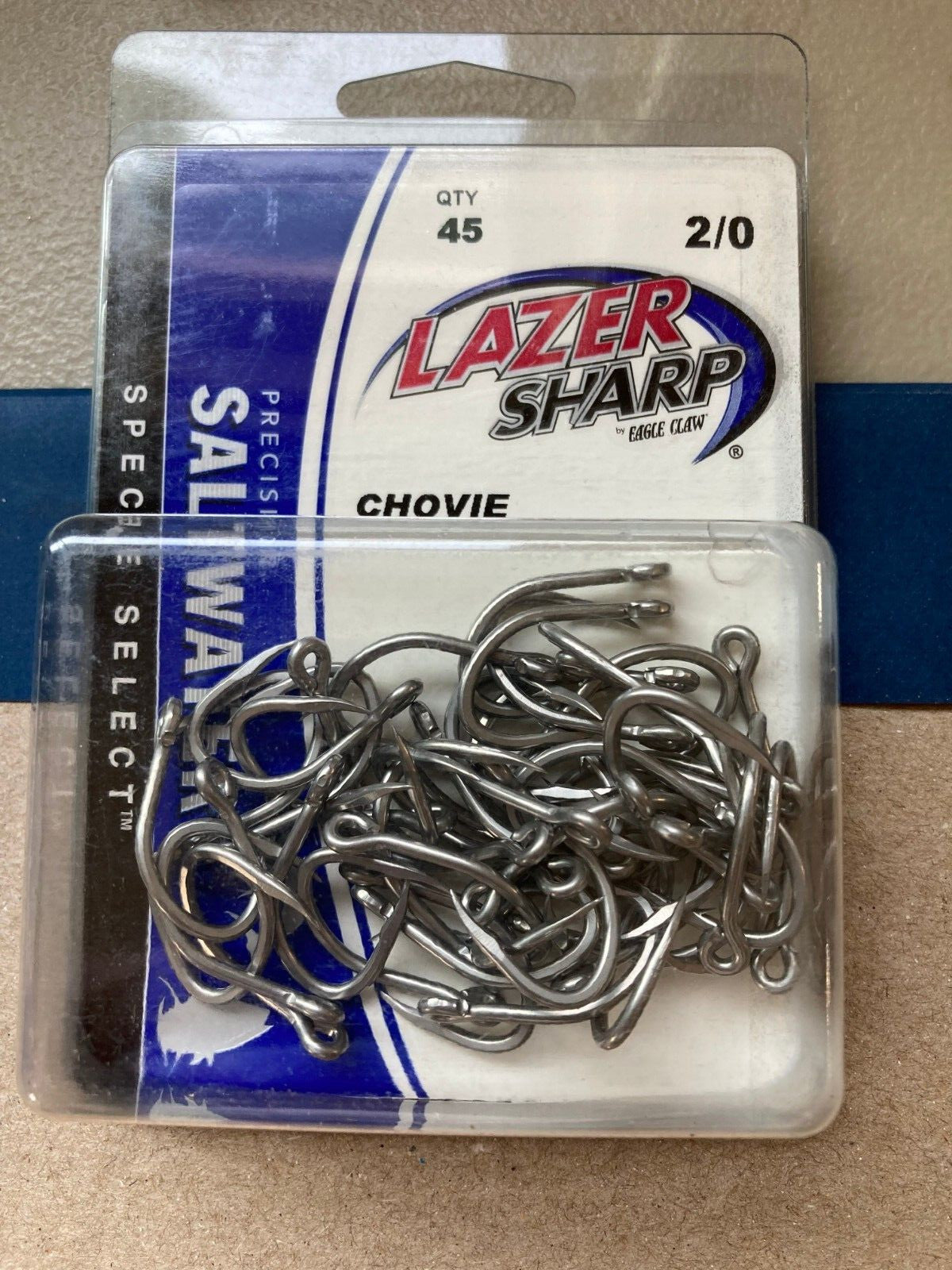 Saltwater Fishing Hooks - Eagle Claw Laser Sharp Size 2/0, 45 Pack