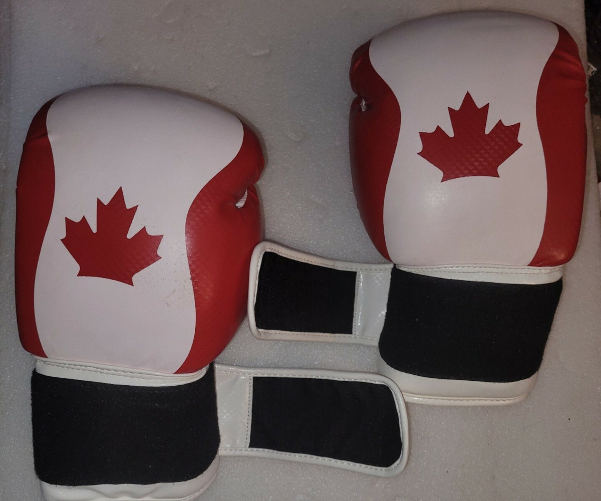 Kickboxing Gloves 16 oz Carbon Strike Canada Flag Maple Leaf Martial Arts Equipment