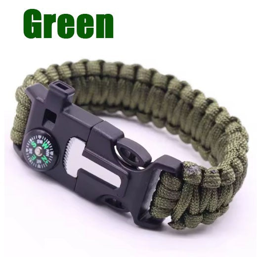 Survival Paracord Bracelet with Flint, Compass & Multi-Tool Outdoor Gear