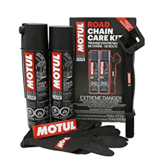 Motorcycle Chain Clean and Lube Kit - Complete Road Street Maintenance System