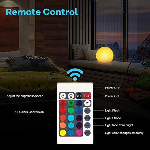 8-Inch Rechargeable LED Globe Light with Remote, 16 RGB Colors & Waterproof