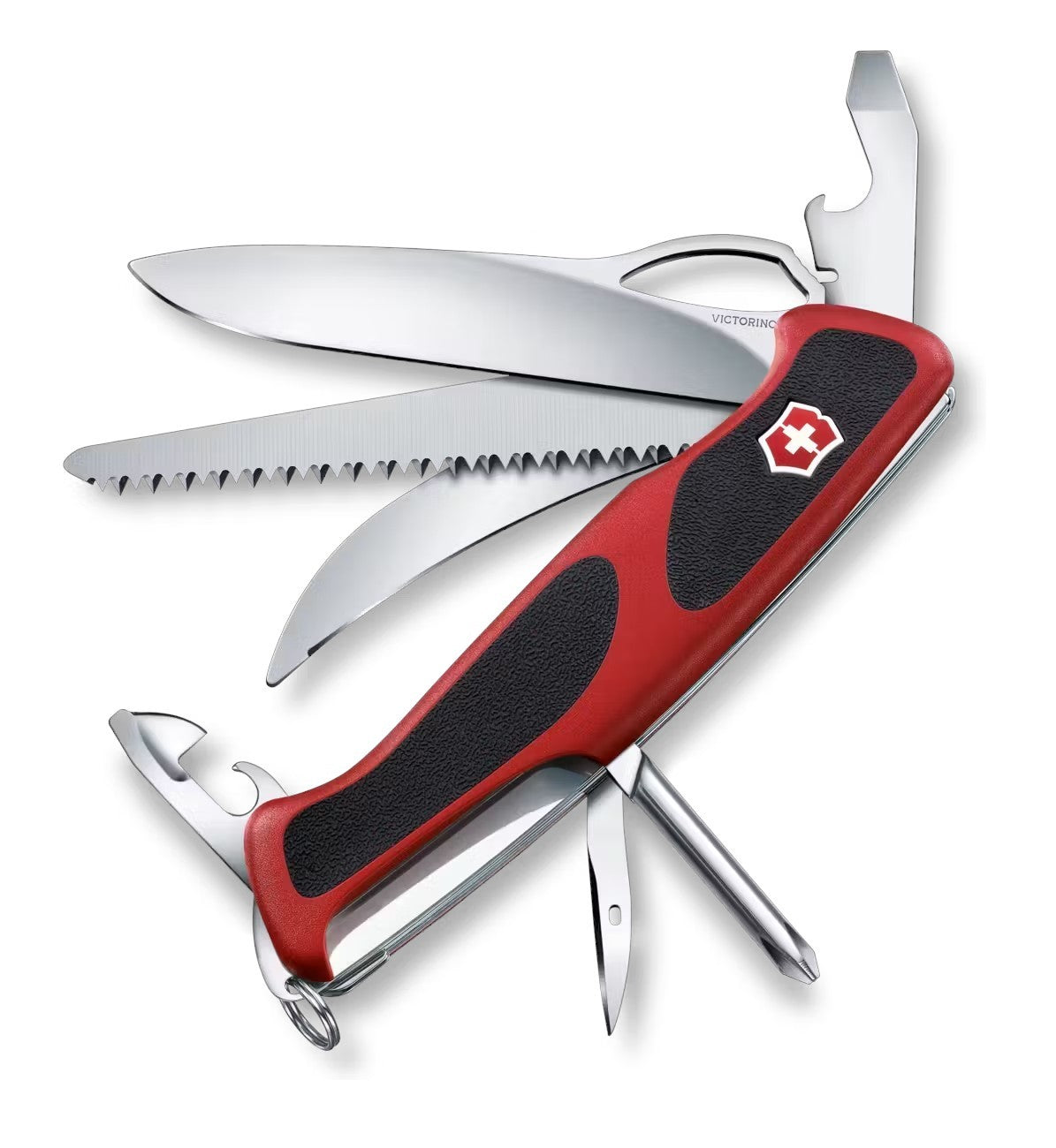 Victorinox RangerGrip 58 Hunter Red & Black Swiss Army Pocket Knife - 13 Functions, 130mm