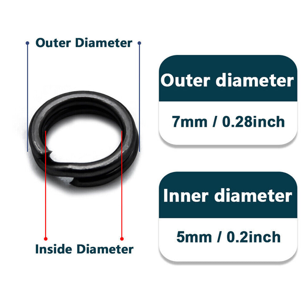 Heavy Duty Stainless Steel Fishing Split Rings for Lures - Assorted Sizes, 200 pcs