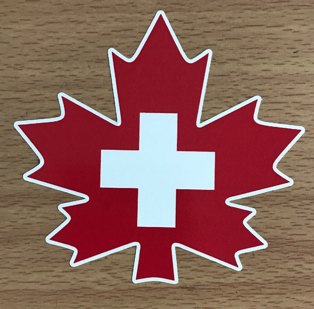 Canadian Ski Patrol Sticker - Weatherproof Vinyl Support Decal for Skiing & Snowboarding