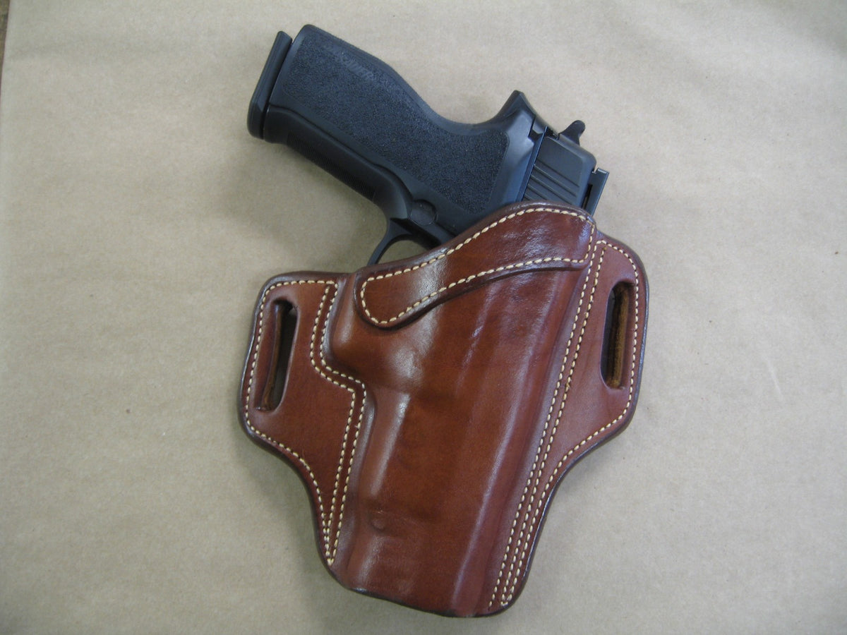 Leather OWB Pancake Belt Holster for Pistols & Revolvers - Custom Fit