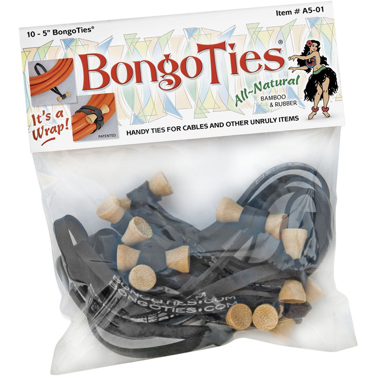 Reusable Cable Tie Wraps Set - Eco-Friendly & Natural Material, 10-Pack