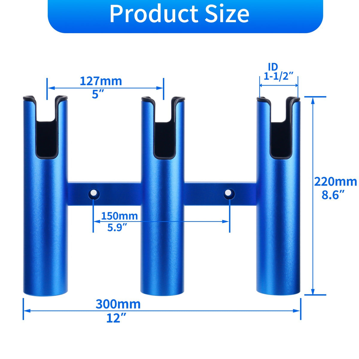 Marine Aluminum Fishing Rod Holder with Multiple Tubes for Boat, Heavy Duty & Corrosion-Resistant