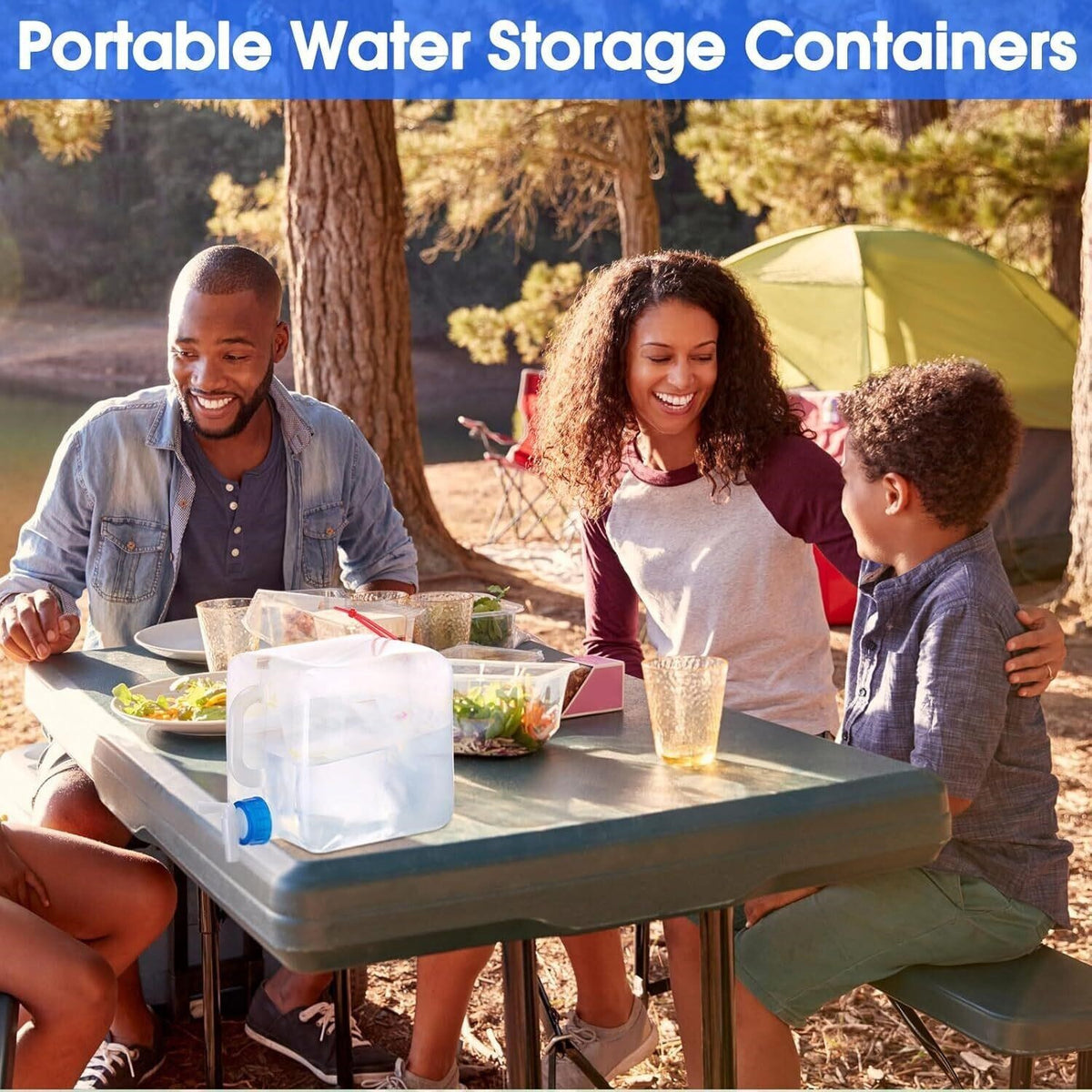 Portable Water Container 1.3 Gallon with Spigot for Easy Pouring