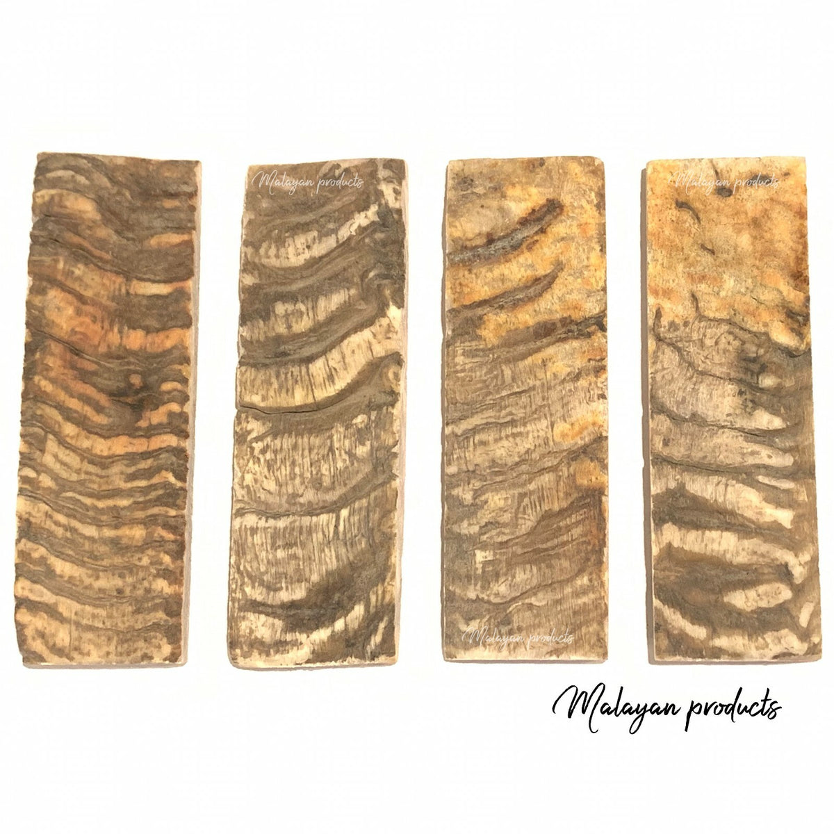 Natural Ram Horn Knife Handle Scales for Crafting - 2 Pieces
