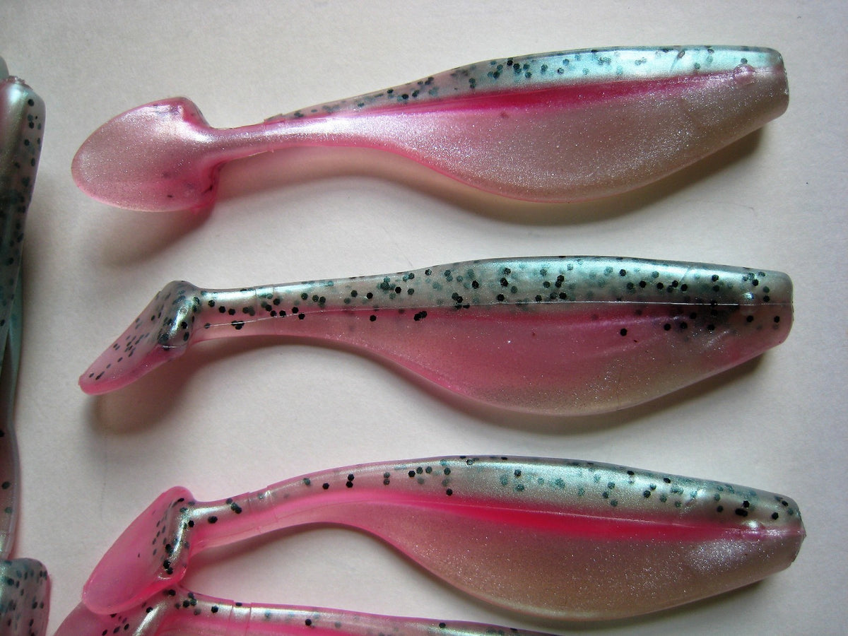 80 Pack 4-Inch Rainbow Trout Paddle Tail Swimbaits - Soft Plastic Lures for Fishing