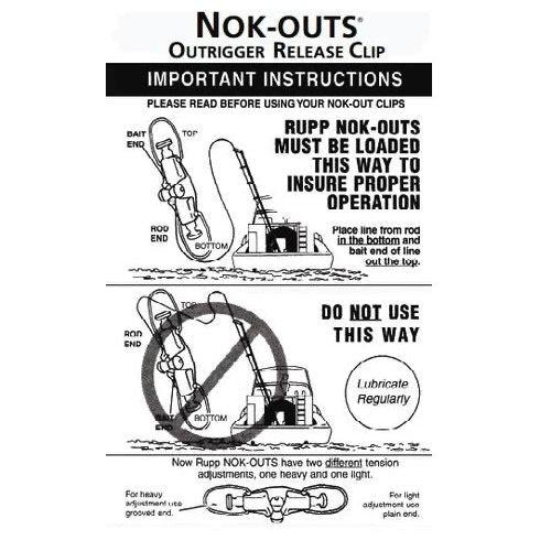 Rupp NOK OUT Outrigger Clips for Offshore Trolling - Heavy Duty Fishing Line Release