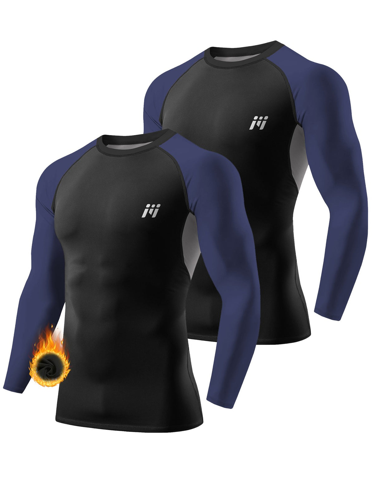 Men's Long Sleeve Compression Thermal Base Layer Top - Warm Winter Activewear