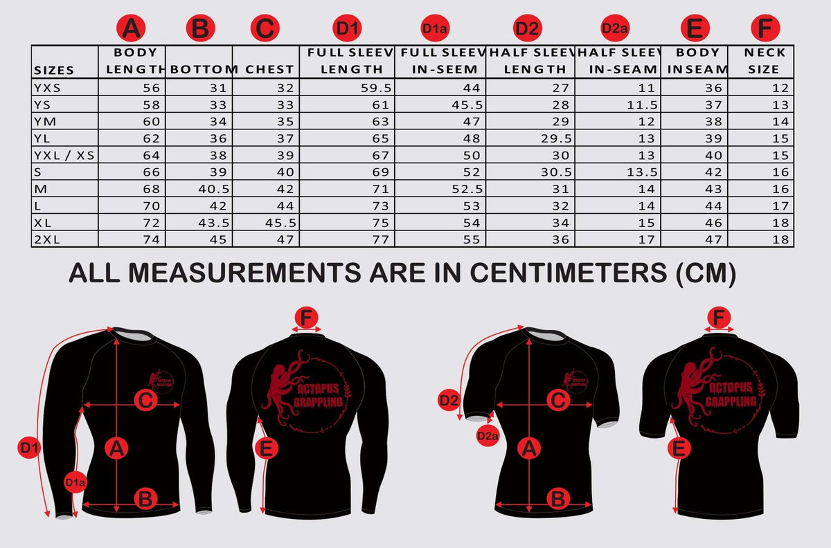 Grappling Rashguard for BJJ No-Gi - Octopus UFO Design, Performance Fit