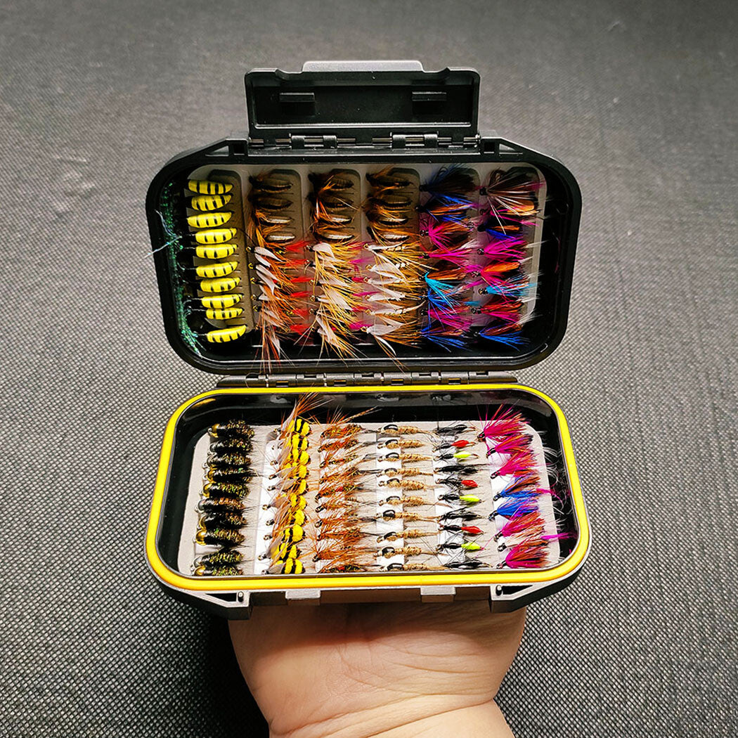 114Pcs Fly Fishing Lure Set for Trout Bass Salmon Steelhead with Box